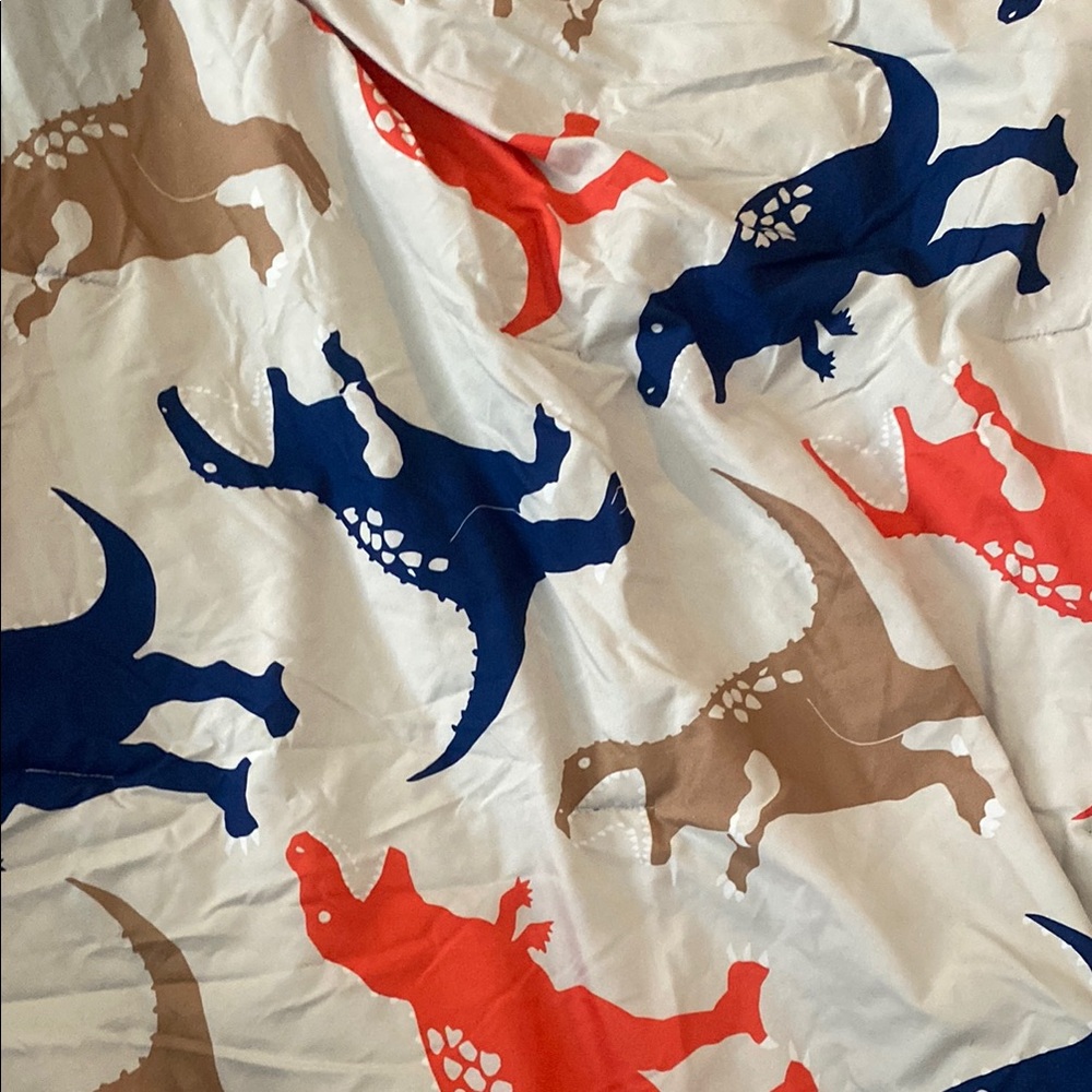 Pillowfort Dinosaur Print Fabric in Blue and White